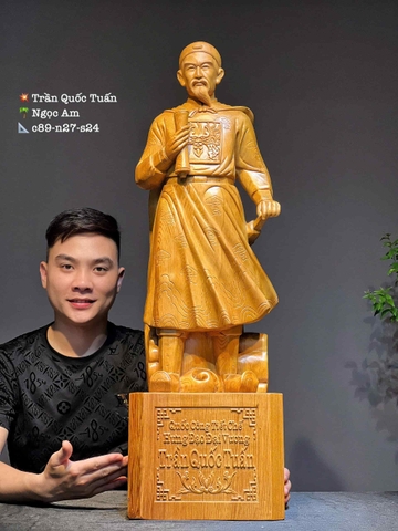 Tượng Ngài Trần Quốc Tuấn  gỗ ngọc am thơm