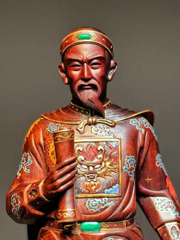 Tượng Ngài Hưng Đạo Đại Vương Trần Quốc Tuấn Gỗ Vương Mộc Tử Đàn Đỏ