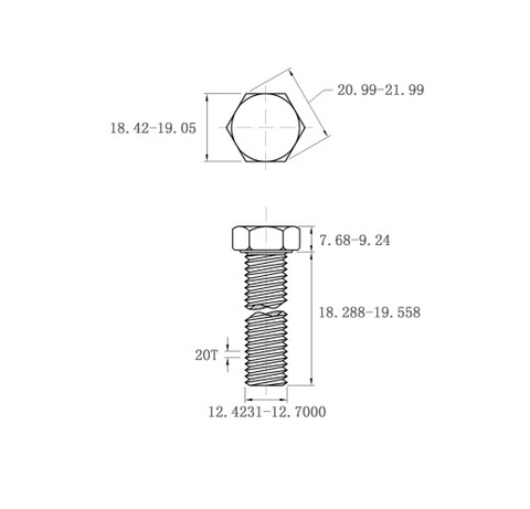 Bulong ANSI/ASME B18.2.1 - 1/2-20 (DL A2-70)