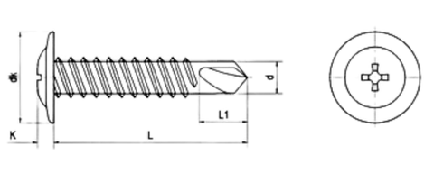 Vít dù pake tự khoan mạ kẽm - M3#10-24x32-WH
