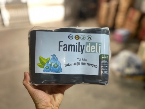 Túi đựng rác Deli màu đen 45x55cmx1kg- 12bịch/3 cuộn