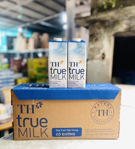Sữa TH hộp 1L có đường/12