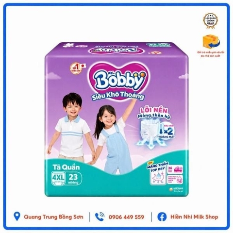 Bỉm - tã quần Bobby size 4XL/4*23m