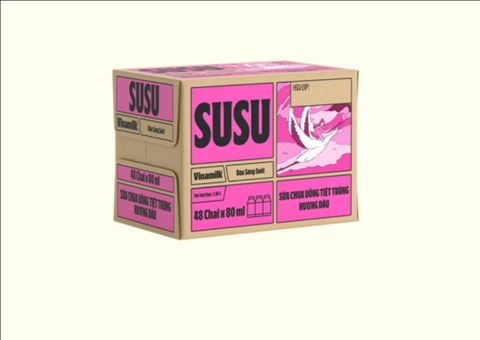 Sữa Susu lọ dâu 80ml-8 lốc/6 lọ
