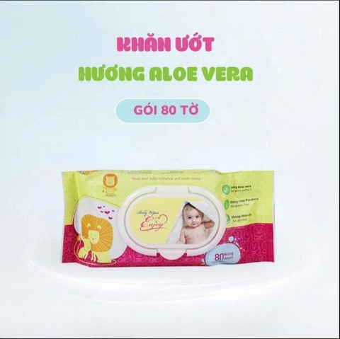 Khăn ướt Enjoy Baby hương Aloe vera (vàng)/30gói*80