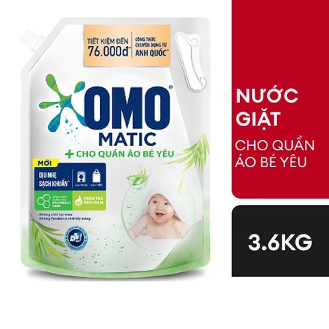 Nước giặt Omo Dịu nhẹ cho Bé 3,6L/4