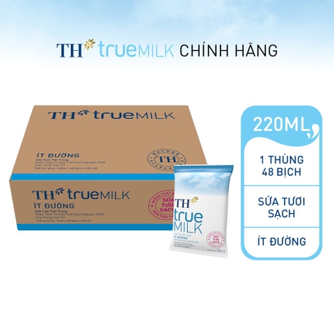 Sữa TH bịch ít đường 220ml/48