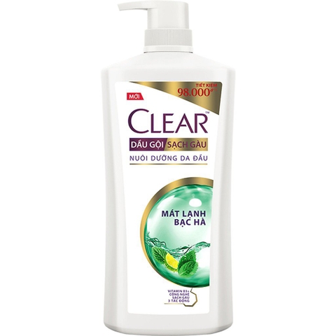 Dầu gội Clear mát lạnh bạc hà 880g/8 chai
