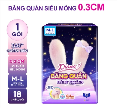 Diana băng quần Double Fresh M-L màu hồng 2 Lõi/16
