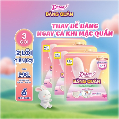 Diana băng quần Double Fresh X-L  hồng 2 Lõi/16