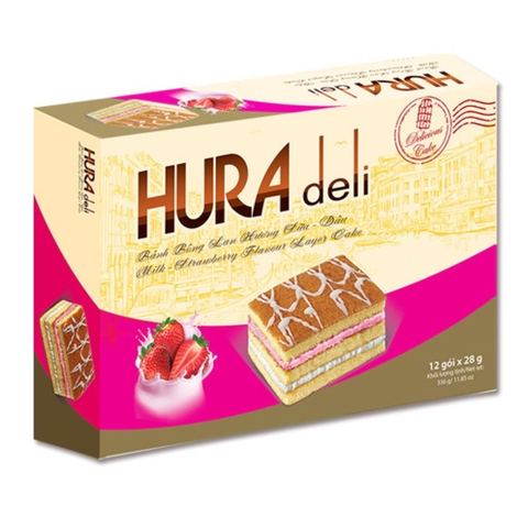 Hura Delly hương dâu hộp 336g/10