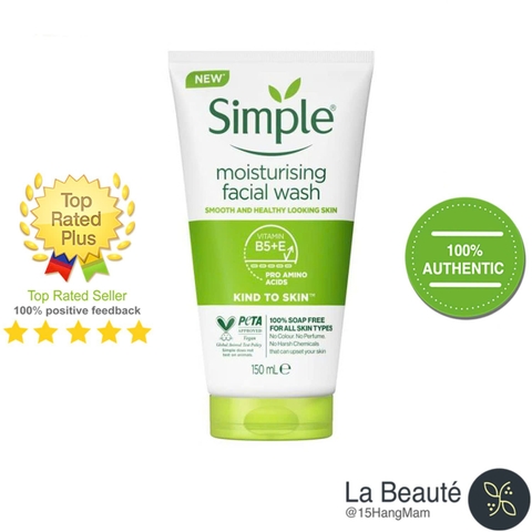Sữa rửa mặt Simple 150ml/6