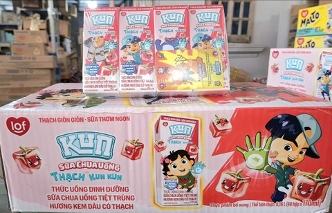 Sữa Kun thạch hương dâu 170ml /48 hộp