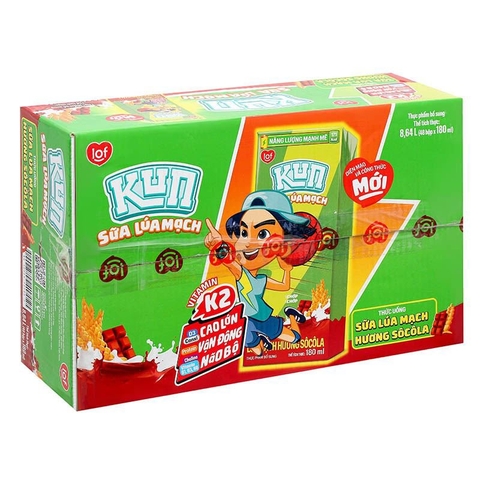 Sữa Kun socola lúa mạch 180ml /48