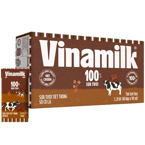 Sữa Vinamilk Socola 100% (110ml)/48