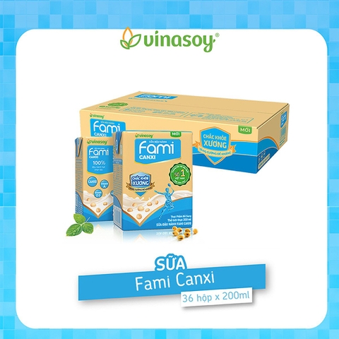 Sữa Fami Canxi có đường 200ml/6L*6H