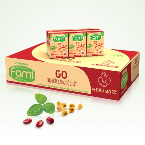 Sữa Fami đậu đỏ 200ml/6L*6