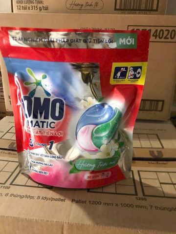 Viên giặt Omo 3 trong 1 tươi mát/12Túi*30