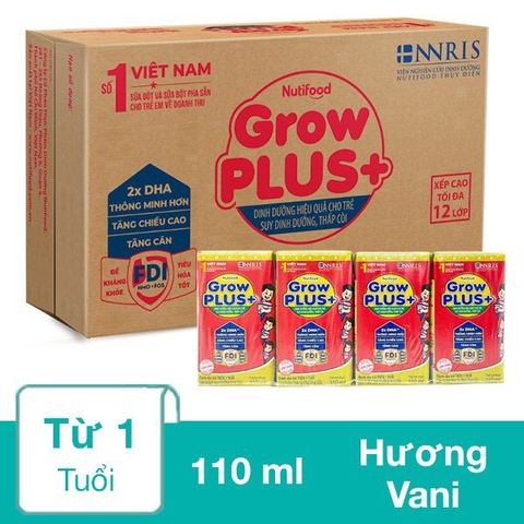 Sữa growplus Nutifood có đường 110ml/48