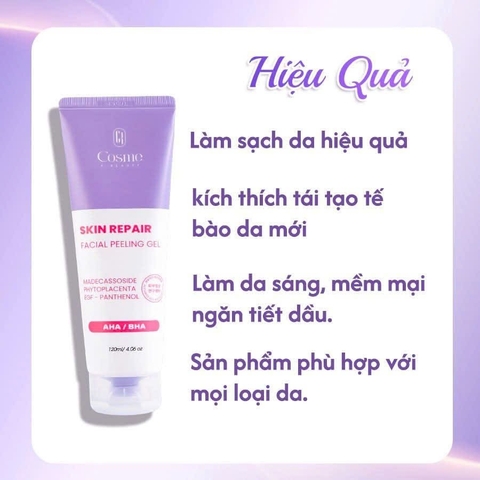 Cosme kem tẩy da chết phục hồi Repair Gel (tím)