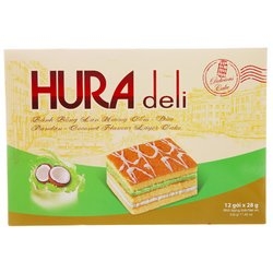 Hura Delly hương cốm dừa hộp 336g/10 hộp*12 cái