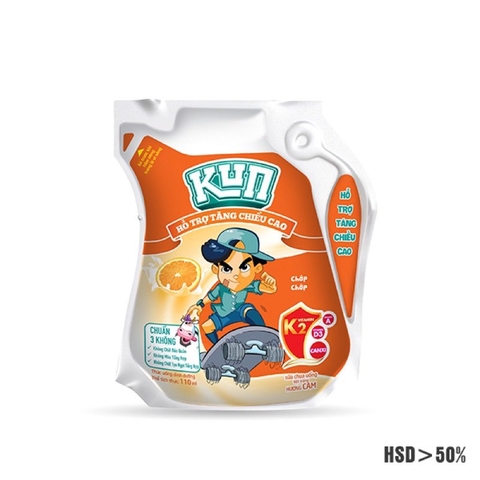 Sữa Kun TC hương Cam túi 110ml/24 túi