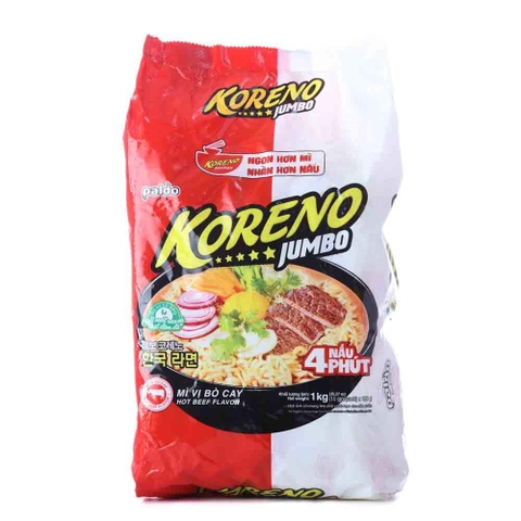 Mỳ Koreno Jumbo (bịch) vị bò cay/10 gói