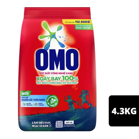 Bột giặt Omo đỏ 4,3kg/3 gói
