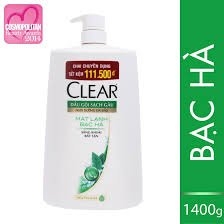 Dầu gội Clear bạc hà 1,4L/6 chai