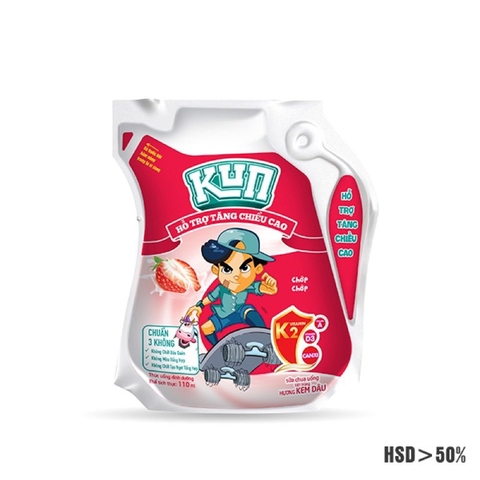 Sữa Kun TC hương Dâu túi 110ml/24 túi