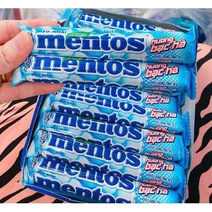 Kẹo thỏi Mentos hương bạc hà/24bịch*16