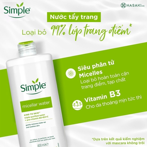 Nước tẩy trang Simple 200ml/6