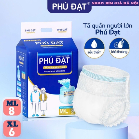 Bỉm- tã giấy người lớn Phú Đạt chống tràn M/L/10*10
