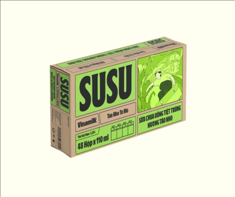 Sữa Susu hộp vị táo 110ml/12 lốc/4 hộp