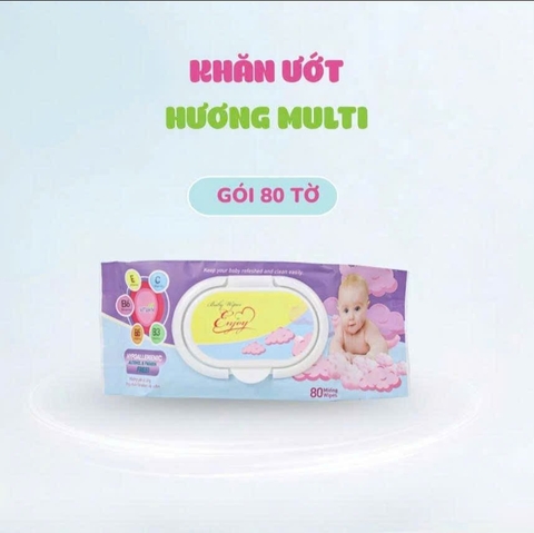 Khăn ướt Enjoy Baby hương Multi (tím)/30gói*80
