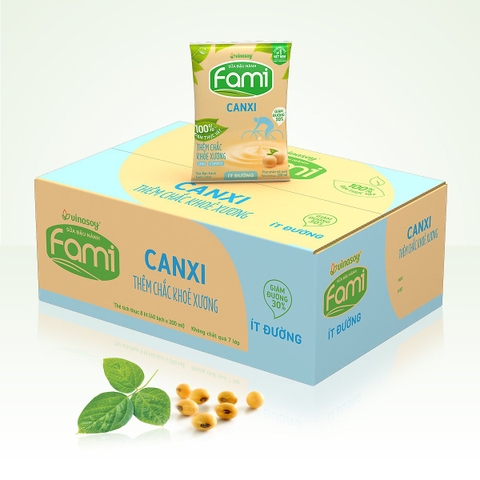 Sữa bịch Fami canxi ít đường 200ml/40