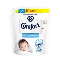 Nước xả vải Comfor da nhạy cảm(trắng) 3L/4 túi