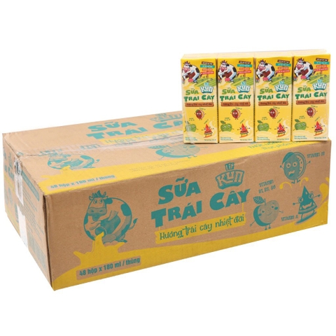 Sữa Kun trái cây nhiệt đới 180ml/48 hộp