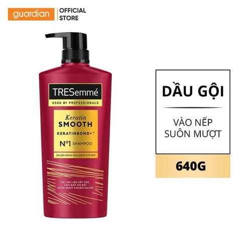 Dầu gội TRESemmé đỏ 640ml kẹp 1c cả vòi/11