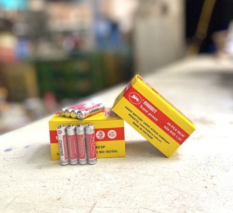 Pin điều khiển(pin đũa hộp vàng) Con thỏ/25 hộp/40 cái