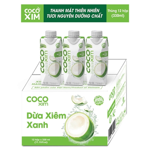 Nước dừa xiêm xanh Cocoxim 330ml/12