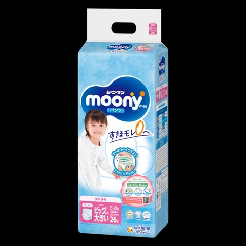 Bỉm - tã quần Moony size XXL- bé gái/26