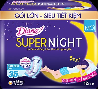 Băng vệ sinh Diana ban đêm 35cm/8b*6gói