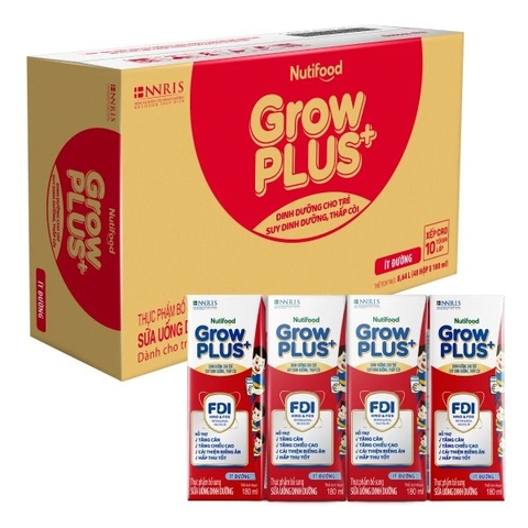 Sữa Grow Plus Nutifood 180ml ít đường/48