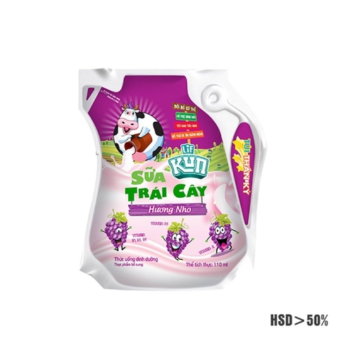 Sữa Kun TC hương Nho túi 110ml/24 túi