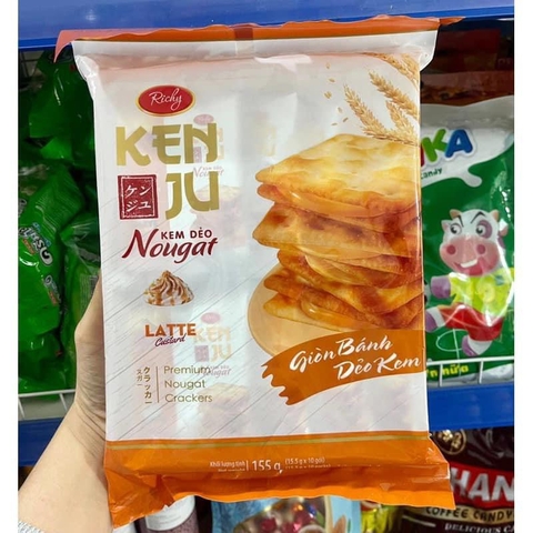 Bánh hành Kenju kem dẻo túi 155g/18 túi