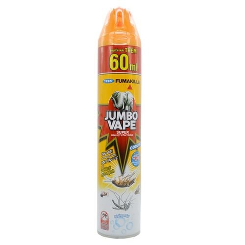 Xịt côn trùng Jumbo Vape không mùi 600ml/24 chai