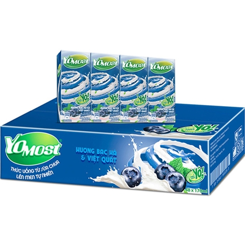 Sữa YoMost hương việt quất 180ml/12 lốc