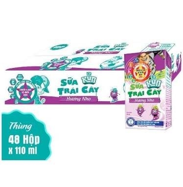 Sữa Kun trái cây hương nho 110ml/48 hộp