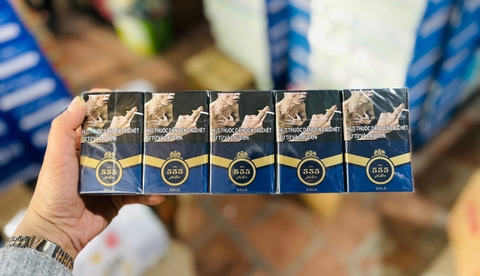 Thuốc lá ba số 555 bao ngắn/10 bao